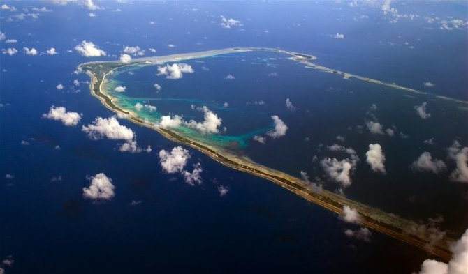 Wikimedia Commons nuotr./Madžūro atolas, kuriame įsikūrusi Maršalo salų sostinė Madžūras