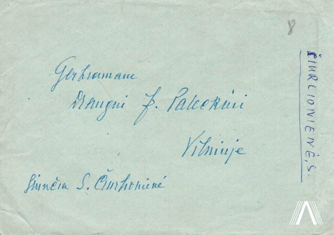 archivesofculture.com nuotr./Sofijos Kymantaitės-Čiurlionienės laiško Justui Paleckiui vokas 1954 m.