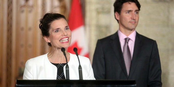 Kanados mokslo ministrė Kirsty Duncan ir premjeras Justinas Trudeau, 2017 m.