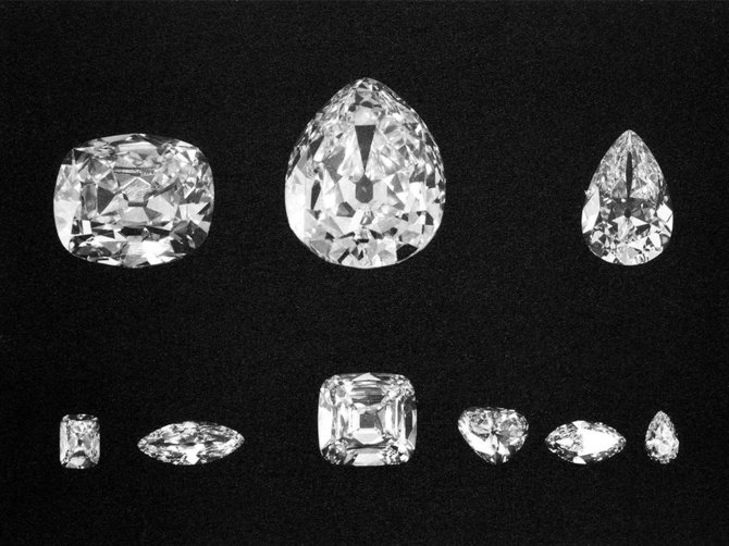 Wikimedia Commons / Public Domain nuotr./Devyni didžiausi brangakmeniai, gauti supjausčius Cullinano deimantą