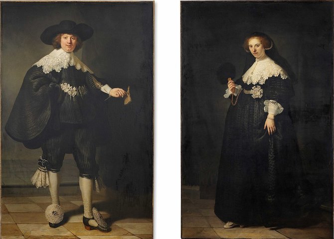 Wikimedia Commons / Public Domain pav./M.Soolmanso ir O.Coopit portretai, kuriuos nutapė Rembrandtas