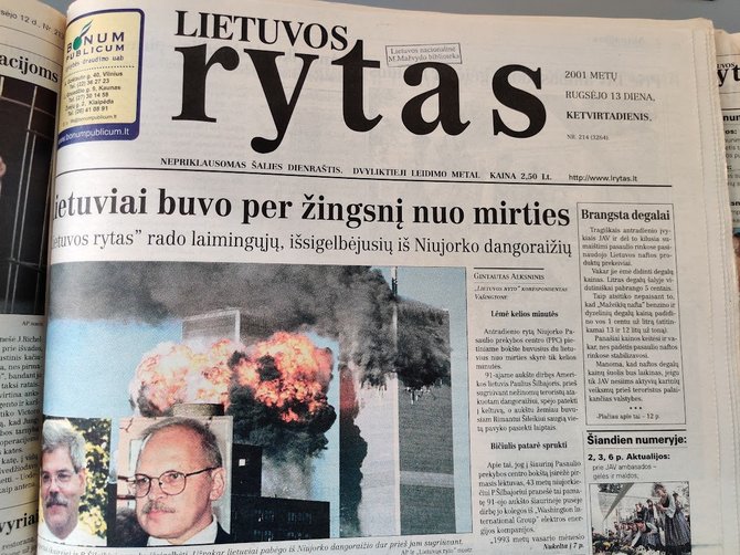 Ugniaus Antanavičiaus nuotr./„Lietuvos ryto“ viršelis rugsėjo 13 d.