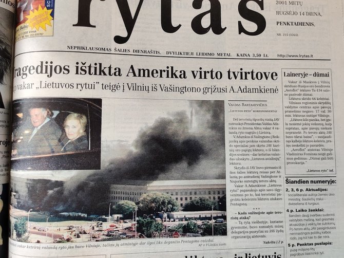 Ugniaus Antanavičiaus nuotr./„Lietuvos ryto“ viršelis rugsėjo 14 d.
