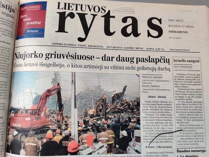 Ugniaus Antanavičiaus nuotr./„Lietuvos ryto“ viršelis rugsėjo 17 d.