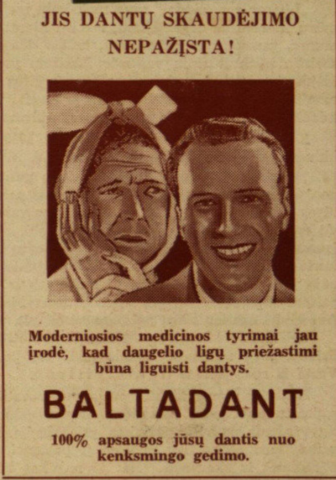 Žurnalas „Moteris ir pasaulis“ / epaveldas.lt nuotr. /Dantų pastos reklama iš žurnalo „Moteris ir pasaulis“ 1937 m. 3 nr. 