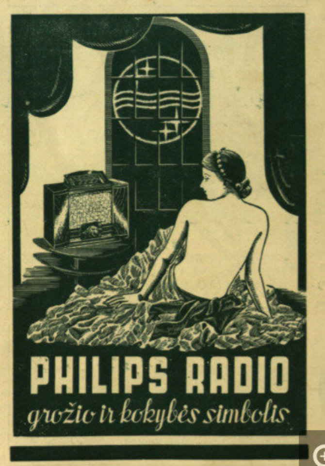Žurnalas „Moteris ir pasaulis“ / epaveldas.lt nuotr. /„Phillips“ reklama iš žurnalo „Moteris ir pasaulis“ 1938 m. 12 nr. 