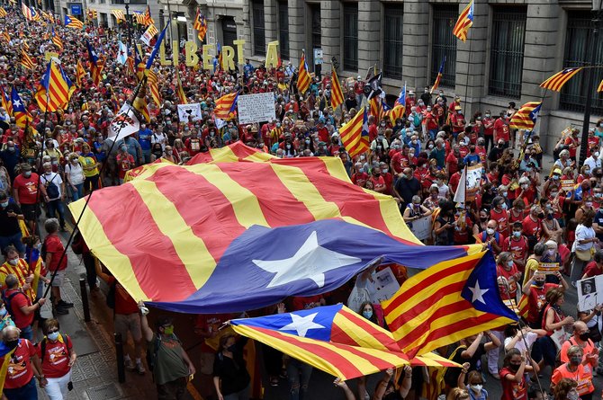 AFP/„Scanpix“ nuotr./Protestas Katalonijoje
