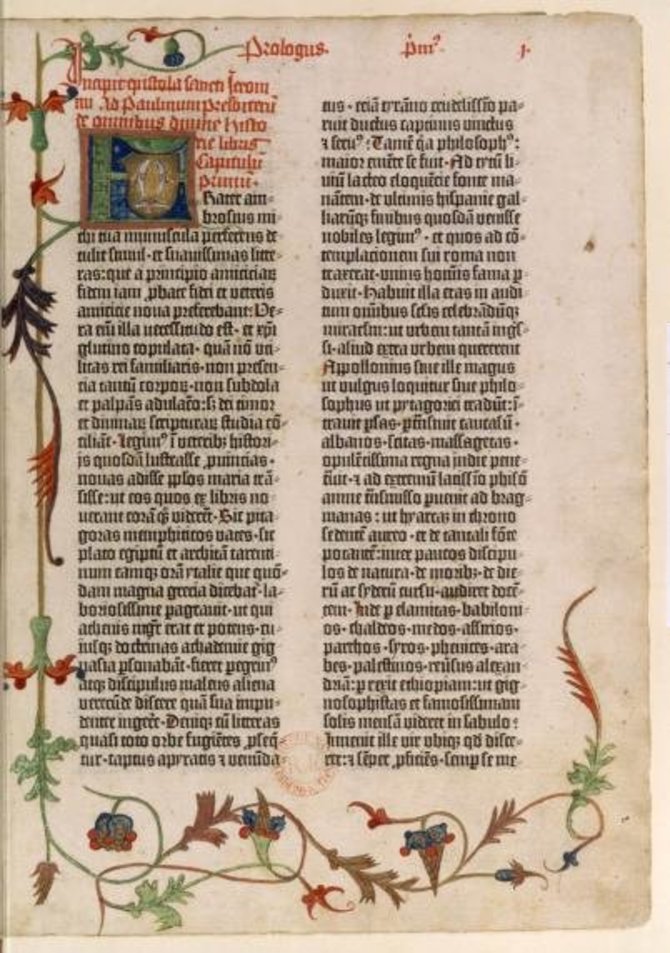 Wikimedia Commons / Public Domain nuotr./Biblijos lotynų kalba puslapis