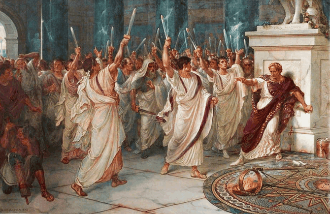 Williamo Holmeso Sullivano 1888 m. paveikslas „Cezario mirtis“