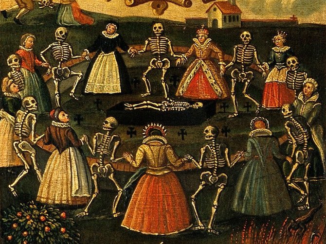 Paveikslas „Mirties šokis“, įkūnijantis Memento mori idėja