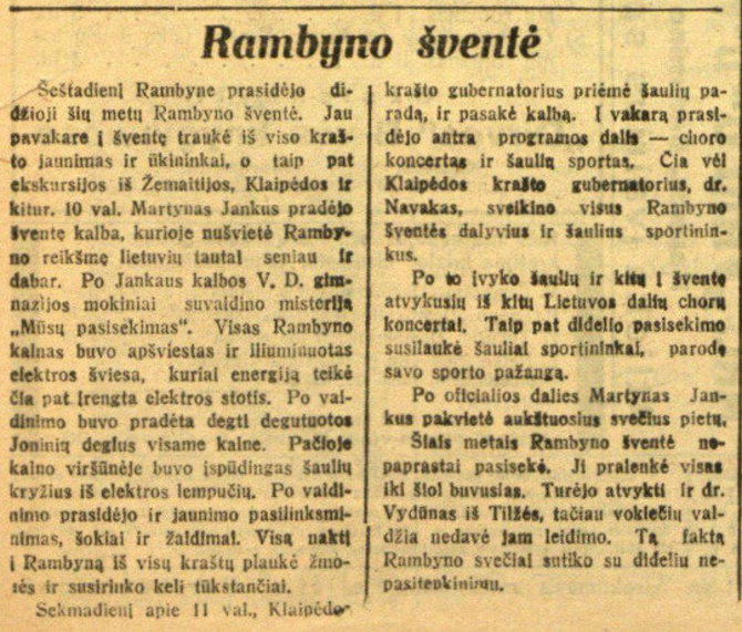 epaveldas.lt nuotr. /Straipsni 1934 m. birželio 25 d. „Lietuvos žiniose“