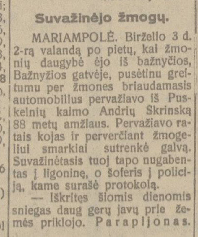 epaveldas.lt nuotr. /Straipsnis 1928 m. birželio 8 d. „Lietuvos žiniose“