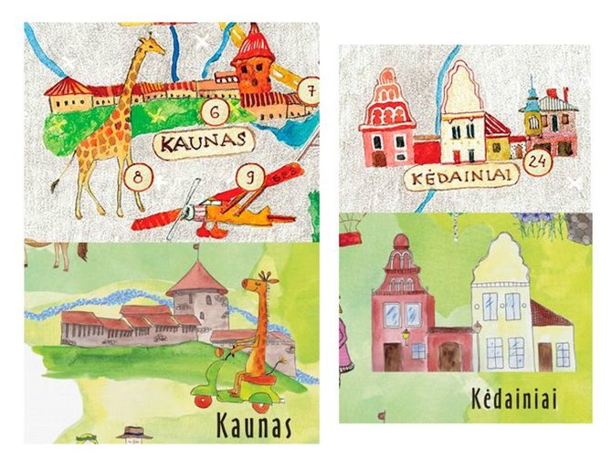 K.Žukausko montažas/„Lietuvon.lt“ ir „Prints on Linen“ žemėlapių palyginimas