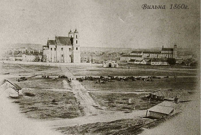 en.wikipedia.org nuotr./Lukiškių aikštė 1860 m., prieš įrengiant turgavietę