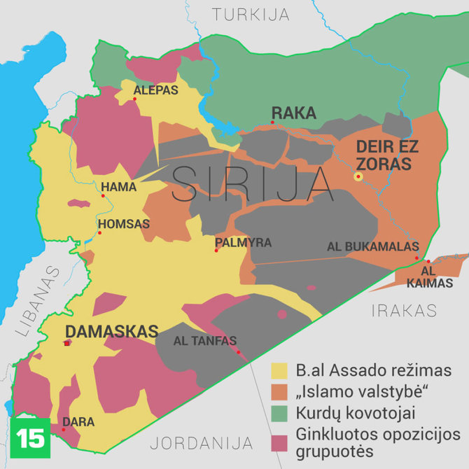 15min nuotr./Kontroliuojamos Sirijos teritorijos