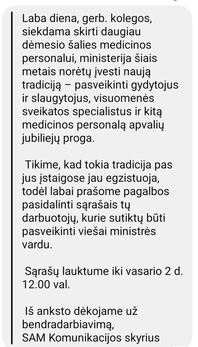 J. Sėjonienės nuotr./SAM laiškas