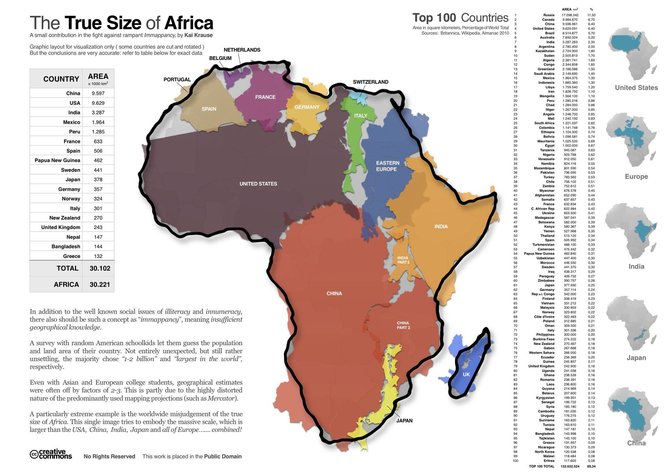 Kai'aus Krause'o nuotr./K.Krause'o vizualizacija parodo, kokio dydžio yra Afrika