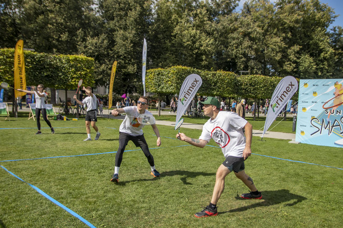 Orinta Gerikaitė/„Sunny Smash“ mėgėjų badmintono turnyras Lukiškių aikštėje.