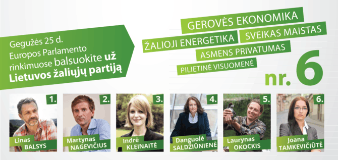 Lietuvos žaliųjų partijos kandidatai į Europos parlamentą.
