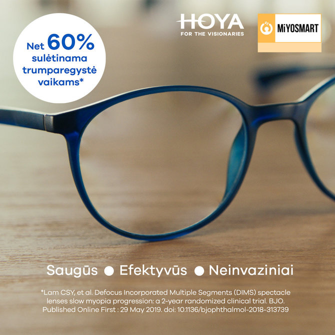 Atstovų nuotr./HOYA MiYOSMART akiniai