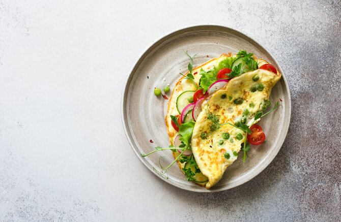 Shutterstock nuotr./Omletas su žirneliais.