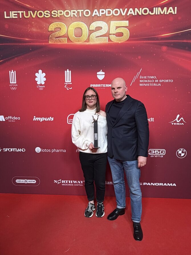 Asmeninio albumo nuotr./Monika Aželionytė su treneriu Dariumi Jukoniu
