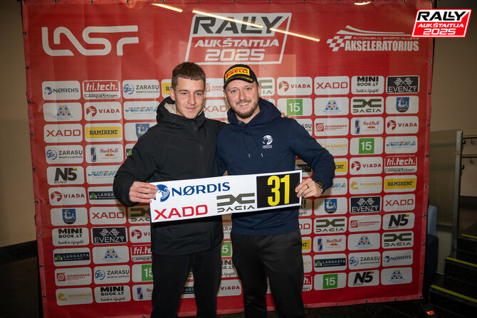 Organizatorių nuotr./Ovidijus Vaštakas ir Matas Žalandauskas „Rally Aukštaitija“ varžybose