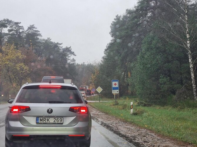 15min nuotr./Avarija prie Naujųjų Valkininkų
