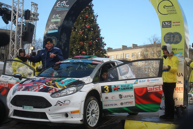 Tomo Markelevičiaus nuotr./„Rally Liepaja 2015“ finišo podiumas