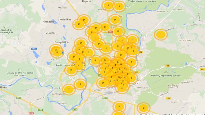 „CityBee“ nuotr./„CityBee“ stotelių žemėlapis