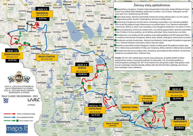 Organizatorių žemėlapis/„Rally Classic“ žiūrovų gidas