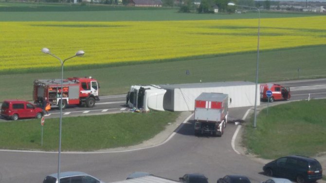 15min skaitytojo Justo nuotr./Avarija Panevėžio aplinkkelyje