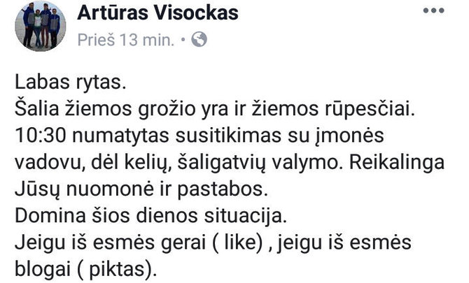 Mero A.Visocko žinutė