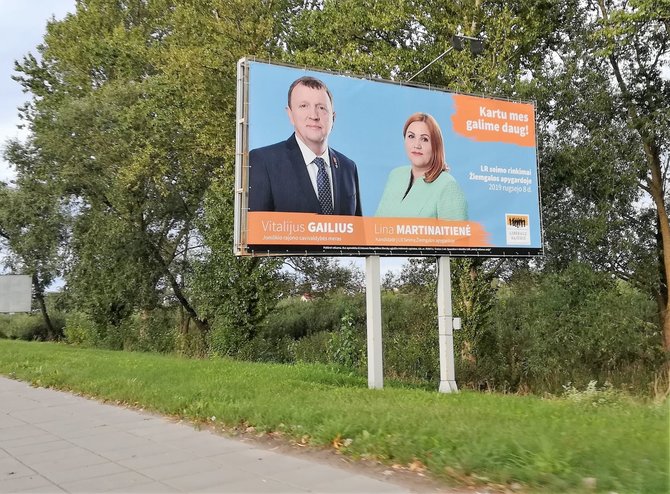 Politinė reklama prie Šiaulių miesto