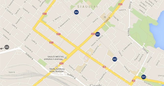 Dviračių stotelių žemėlapis