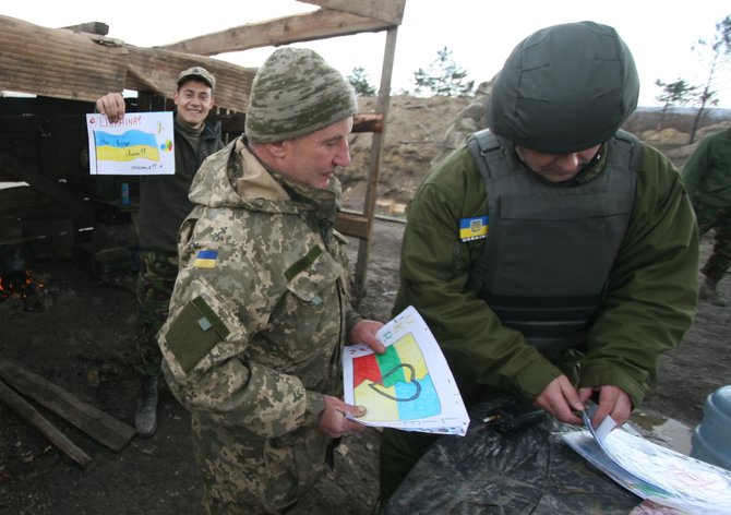 Alvydo Januševičiaus nuotr./Piešiniai Ukrainos kariams