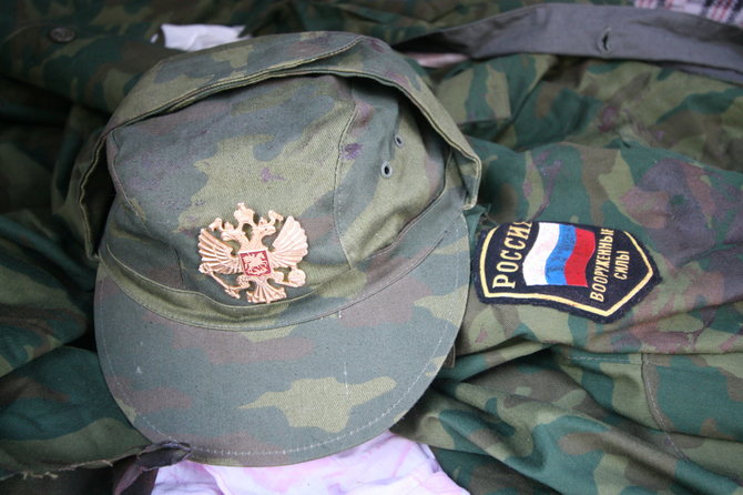 Alvydo Januševičiaus nuotr./Rusijos kario uniforma iš Donecko centro