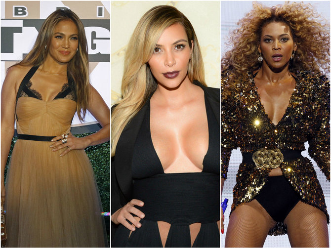 „Scanpix“ nuotr./Iš kairės: Jennifer Lopez, Kim Kardashian ir Beyonce.