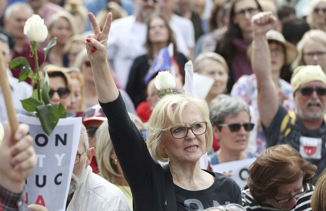 „Scanpix“/AP nuotr./Protestuotojai Lenkijoje