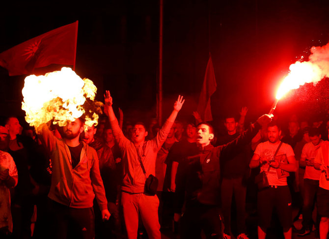 „Reuters“/„Scanpix“ nuotr./Protestai prieš šalies pavadinimo keitimą Makedonijoje
