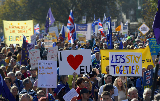„Reuters“/„Scanpix“ nuotr./Eitynės prieš „Brexit“ Londone