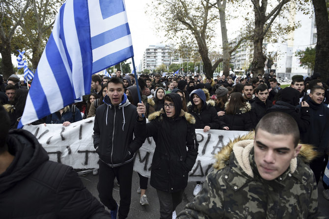 „Scanpix“/AP nuotr./Demonstracija Salonikuose