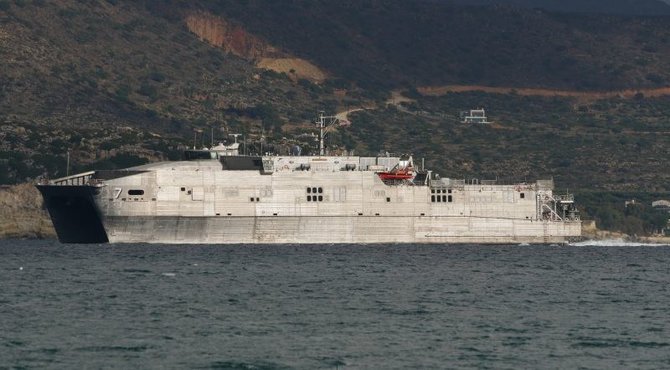 „Twitter“ nuotr./JAV greitasis transporto laivas „USNS Carson City“