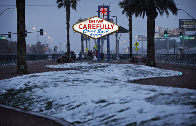 „Scanpix“/AP nuotr./Sniegas Las Vegase