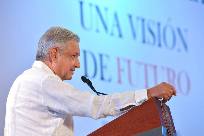 „Reuters“/„Scanpix“ nuotr./Meksikos prezidentas Andresas Manuelis Lopezas Obradoras 