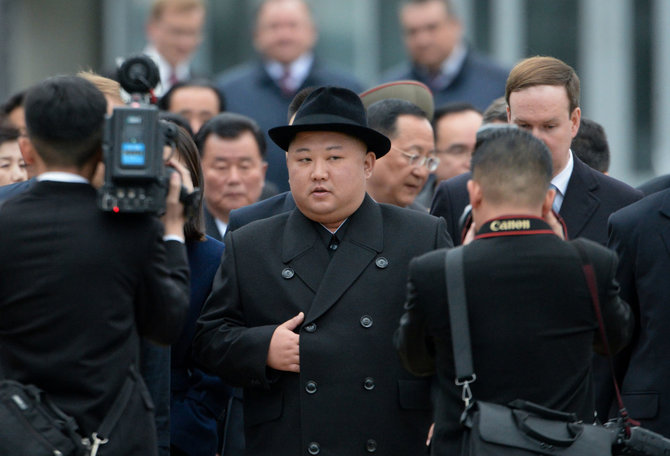 „Scanpix“ nuotr./Kim Jong Unas su palyda Vladivostoke