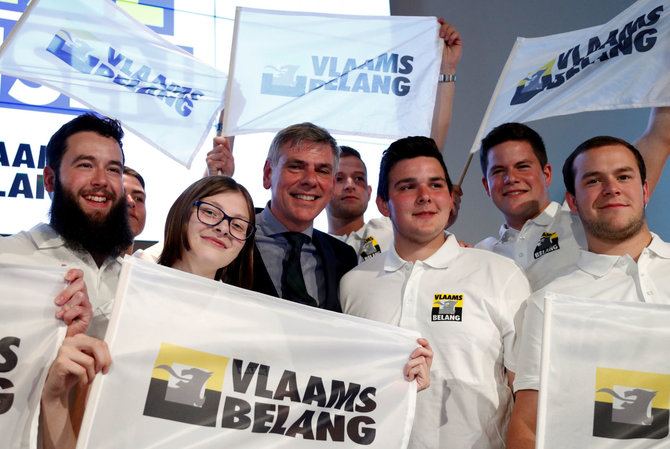 „Reuters“/„Scanpix“ nuotr./„Vlaams Belang“ rinkėjai