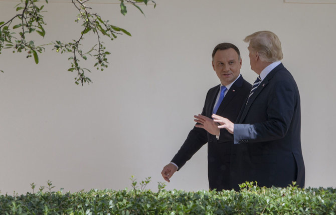 „Scanpix“/„SIPA“ nuotr./Andrzejus Duda ir Donaldas Trumpas