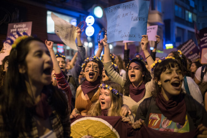 „Scanpix“ nuotr./Protestai per Tarptautinę moters dieną