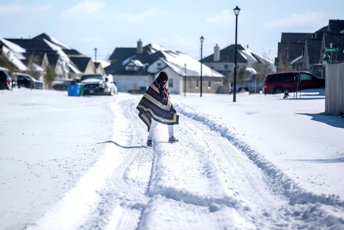 „Reuters“/„Scanpix“ nuotr./Sniegas Teksase